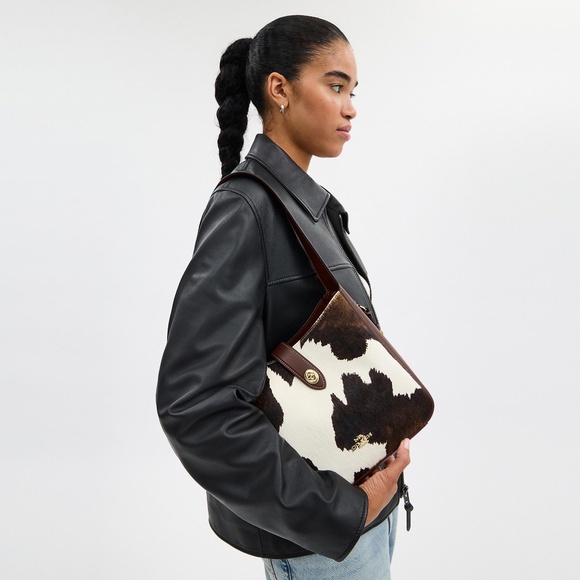 Hadley Convertible Crossbody Bag With Cow Print And Tassel - Picture 3 of 10